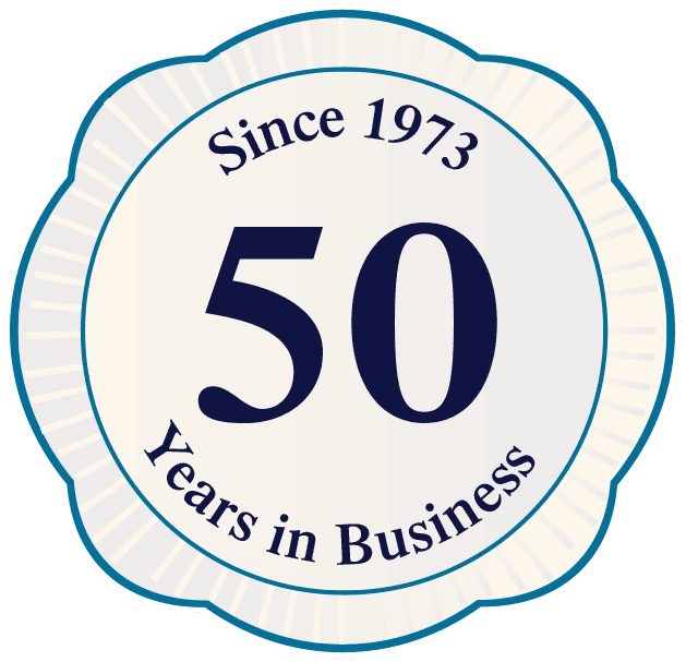 50 years in business trust seal